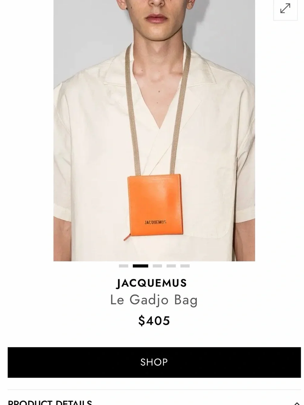 Jacquemus Orange Leather Compact Crossbody Wallet